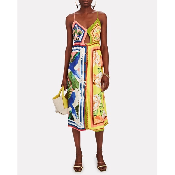 NEW Farm Rio Double Scarves Pastel Midi Dress Small - Picture 1 of 17